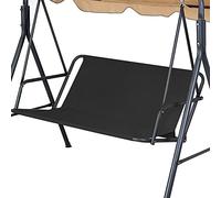 DRIMEE Toile de Balancelle de Jardin, Toile De Balancelle De Jardin en Tissu 600D Oxford Imperméable Housse De Rechange Anti-UV/Pluie pour Chaise de Balançoire 2 À 3 Places,Noir,148x50x50cm