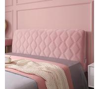 DRIMEE Velours Housse de Tête de Lit 140/160/180, Couvre-tête de Lit Épaissir Élasticité Couverture de Protection de La Tête de Lit Housse de Décoration de Dossier,Rose,180cm/71in