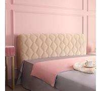 DRIMEE Velours Housse de Tête de Lit 140/160/180, Couvre-tête de Lit Épaissir Élasticité Couverture de Protection de La Tête de Lit Housse de Décoration de Dossier,Champagne,160cm/63in