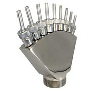 Drincoshow SS304 Fontaine Buse en Acier Inoxydable en Forme D'éventail d'eau Paysage Fontaine Tête Jardin Eau Fontaines et Étangs (1-inch Stainless Steel Phoenix Tail Nozzle)