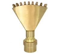 Drincoshow SS304 Fontaine Buse en Acier Inoxydable en Forme D'éventail d'eau Paysage Fontaine Tête Jardin Eau Fontaines et Étangs (2-inch Copper Double-Screen Nozzle Universal Interface)