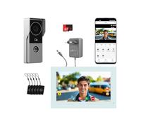 DRINGTEC Visiophone Couleur - 2 Fils (Blanc)