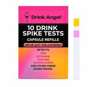 Drink Angel Lot de 10 kits de test de drogues discrets en déplacement pour kétamine et GHB | Tests de drogues testés cliniquement | Tests anti-pointes | Prévention des pics de boisson | Pack de