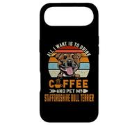 Drink Coffee and Pet My Staffordshire Bull Terrier Dog Lover Coque pour iPhone Air
