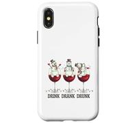 Drink Drank Drunk Christmas Bonhomme de Neige Party Coque pour iPhone X/XS