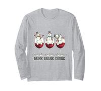 Drink Drank Drunk Christmas Bonhomme de Neige Party Manche Longue
