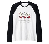 Drink Drank Drunk Christmas Bonhomme de Neige Party Manche Raglan