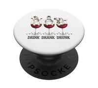 Drink Drank Drunk Christmas Bonhomme de Neige Party PopSockets PopGrip Adhésif