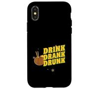 Drink Drank Drunk (Déclaration Amusante sur Une soirée Autour d'un Verre) Coque pour iPhone X/XS