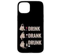 Drink Drank Drunk Pug Drinking Wine Meme Hilarious Coque pour iPhone 15 Plus