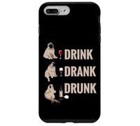 Drink Drank Drunk Pug Drinking Wine Meme Hilarious Coque pour iPhone 7 Plus/8 Plus