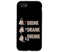 Drink Drank Drunk Pug Drinking Wine Meme Hilarious Coque pour iPhone SE (2020) / 7/8