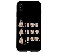 Drink Drank Drunk Pug Drinking Wine Meme Hilarious Coque pour iPhone XS Max