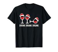 Drink Drank Drunk - T-Shirt Vin Chaud Noël Humoristique T-Shirt