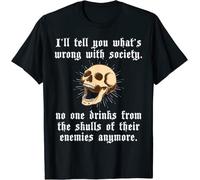 Drink from The Skull of Your Enemies - Wrong Society Blood T-Shirt Black(Medium)
