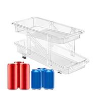 Drink Organizer for Fridge - Expandable Can Organizer for Pantry | Modern Automatic Rolling Clear Drink Holder for Kitchen Refrigerator Pantry Apartment Home Dorm