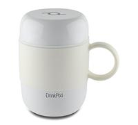 Drink Pod mug isotherme avec manche en acier inoxydable à double paroi sans BPA - 280 ml, blanc, 6 heures chaud ou froid
