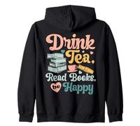 Drink Tea Read Books Nerd Book Reader Book Lover Reading Lover Sweat à Capuche