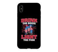Drink The Booze Light The Fuse American Flag 4th of July Coque pour iPhone XS Max