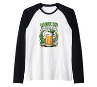 Drink Up It's Paddy Time Funny St. Patrick's Day Manche Raglan