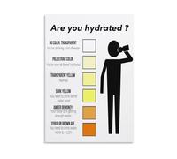Drink Water Health Poster Hydration Chart Canvas Wall Art for Gym Office Bathroom Wellness Decor(Framed,12X18inch(30X45cm))