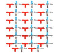 Drinker de lapin Fountaine à printemps double à trois voies durable 20pcs Alimentation en eau Supplies de mamelon rouge blanc pour la ferme d'élevage (Double printemps (tee-shirt rouge))