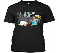 Drinking Buddies Rick Morty Hanes Tagless Tee T-Shirt Casual T Shirt Printed Tops O Neck Tee Shirt(Small)