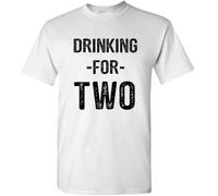 Drinking for Two T-Shirt Father's Mother's Day Tee Vintage Gift for Men Women(Medium)
