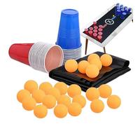 Drinking Games, Table Tennis Game, Fun Board Game Set with 17 inches Length, Party Entertainment Kit for Family Gathering, Bar Night, Graduation Event, Friends, Workmates Red White