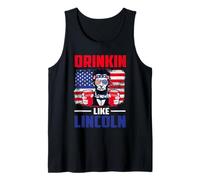 Drinking Like Lincoln Merica Flag Patriotic 4th of July Débardeur