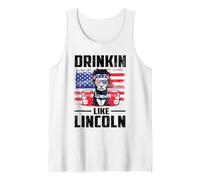 Drinking Like Lincoln Merica Flag Patriotic 4th of July Débardeur