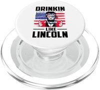 Drinking Like Lincoln Merica Flag Patriotic 4th of July PopSockets PopGrip pour MagSafe