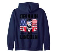 Drinking Like Lincoln Merica Flag Patriotic 4th of July Sweat à Capuche