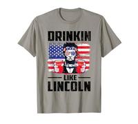 Drinking Like Lincoln Merica Flag Patriotic 4th of July T-Shirt