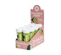 Drinklits Lot de 8 comprimés d'hydratation pétillants au citron vert électrolyte au citron vert | Arômes naturels - 0 g de sucre - Utilisation quotidienne | 80 portions - 10 comprimés par tube
