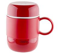 DrinkPod mug isotherme avec manche en acier inoxydable à double paroi sans BPA - 0.28L, rouge, 6 heures chaud ou froid