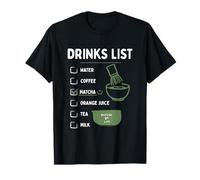 Drinks List Cafe Matcha Lover Women Girly Matcha Latte T-Shirt