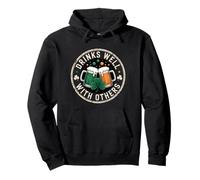 Drinks Well with Others Funny Irish Lucky Clover Beer Toast Sweat à Capuche