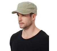 DRIONO Casquette de baseball à dessus plat - Coton délavé vieilli vintage style militaire militaire pour homme et femme, Khaqi., Medium