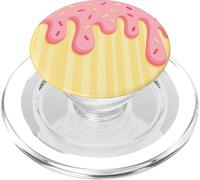 Drip and Sprinkle Striped Pink and Yellow Melting Ice Cream PopSockets PopGrip pour MagSafe