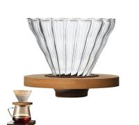 Drip Coffee Maker Pour Over, Glass Dripper Stand, Single Cup Manual Brewer Home, 10x10x7cm, Camping Heat-Resistant Reusable Coffee Filter Funnel for -Quality Brewing Releases