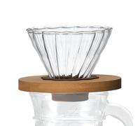 Drip Coffee Maker Pour Over, Glass Dripper Stand, Single Cup Manual Brewer Home, 10x10x7cm, Camping Heat-Resistant Reusable Coffee Filter Funnel for -Quality Brewing Releases