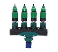 Drip irrigation fittings Spray Water Connection 3/4" 4-Way Splitter Connectors With Valve 4/7mm 8/11mm Hose Connection American Thread Garden Water Agriculture Fittings Plumbing Fittings
