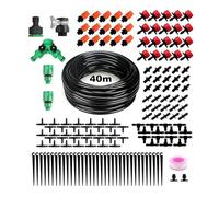 Drip Irrigation Kit 131FT 158PCS with 1/4" Black Distribution Tubing, Automatic Watering System for Garden, Greenhouse, Patio, Flower Bed, Lawn(Plastic)