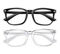 Drip Lunettes anti-lumière bleue pour jeux sur ordinateur, protection contre la fatigue oculaire, anti-éblouissement, maux de tête, rétro, vintage, tendance, Noir + transparent., L