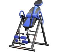 DRIPEX Banc d'inversion réglable Pliable avec Triple Verrouillage,Entraîneur de Gravité avec Ceinture de Sécurité Bleu