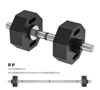 Dripex Ensemble d'Haltères Réglables 2 en 1, Disque Musculation Dumbbells Barres 28kg, avec Serrure de Sécurité + avec Bielle, pour Hommes Gymnase Maison Bureau - Noir