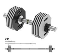 Dripex Ensemble d'Haltères Réglables 2 EN 1, Disque Musculation Dumbbells Barres 28kg, avec Serrure de Sécurité + Avec Bielle, pour Hommes Gymnase Maison Bureau - Noir + Blanc