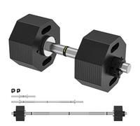 Dripex Ensemble d'Haltères Réglables 2 EN 1, Disque Musculation Dumbbells Barres 36kg, avec Serrure de Sécurité + Avec Bielle, pour Hommes Gymnase Maison Bureau - Noir