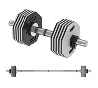 Dripex Ensemble d'Haltères Réglables Musculation 2 EN 1 Dumbbells Barres 28kg Avec Bielle- Noir + Blanc